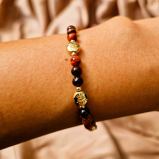 Red Tiger's Eye Shield Bracelet